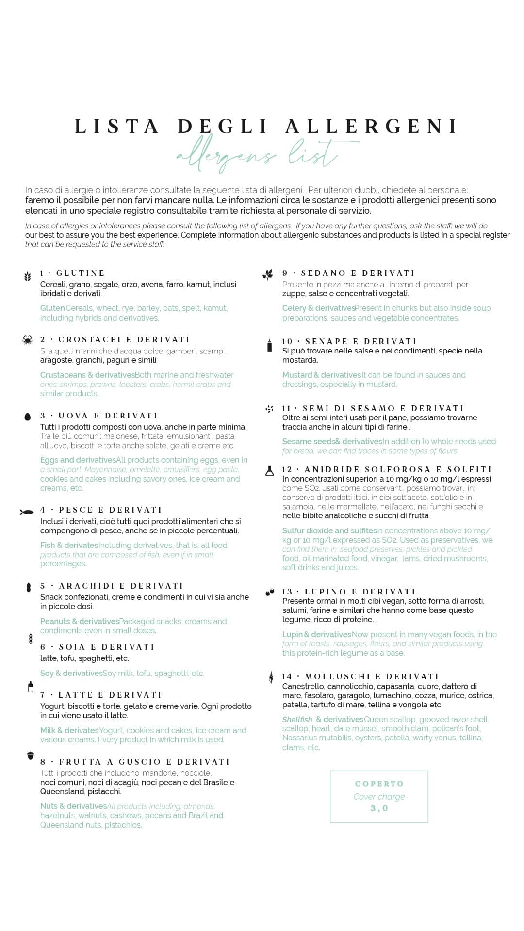 Lista degli Allergeni