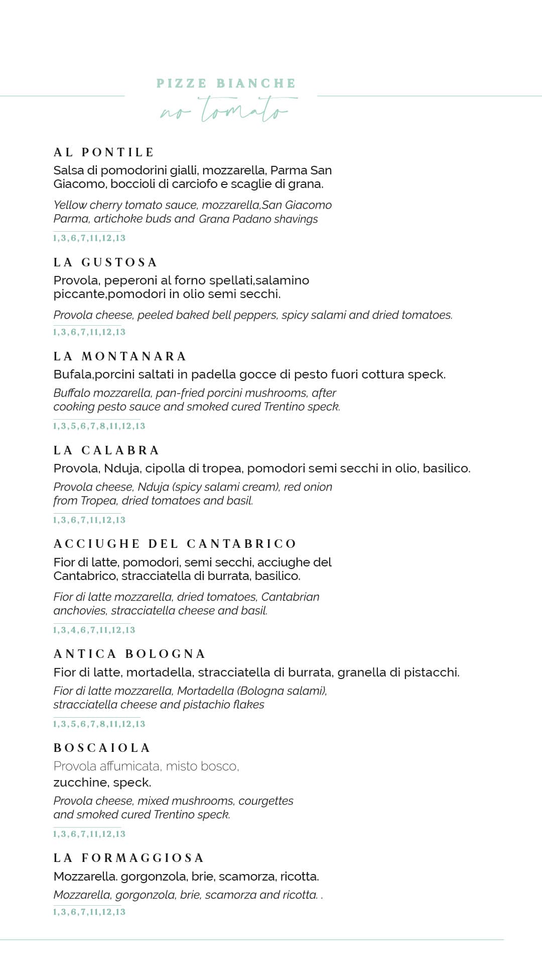 Pizze bianche
