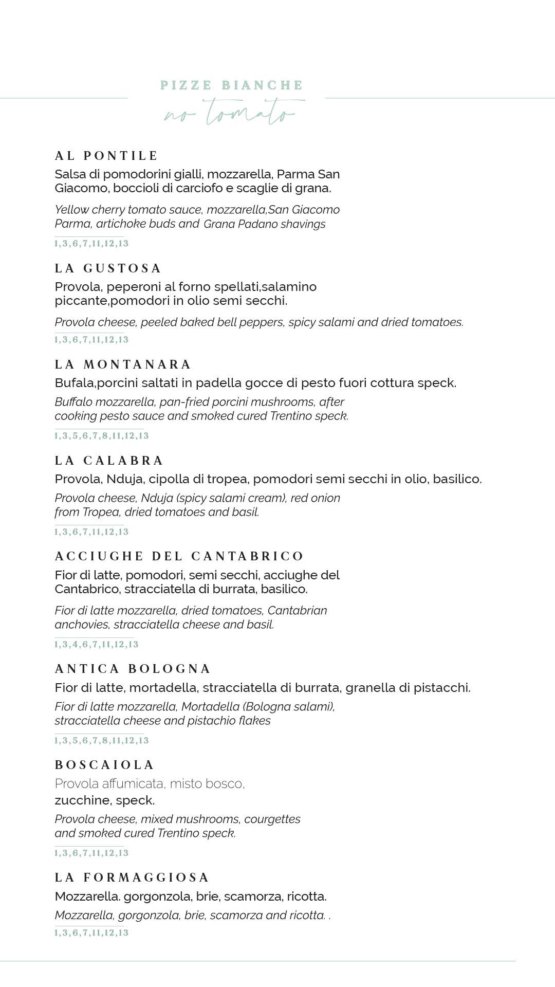 Pizze bianche